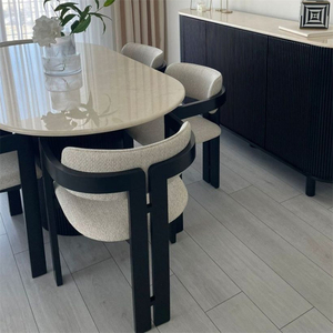Wholesale High Quality Kitchen Table Set 6 <strong>Chairs</strong> Wood Bohemian Wooden Seat Wooden <strong>Dining</strong> <strong>Chairs</strong> with Lamb <strong>Velvet</strong> - Product Image 5