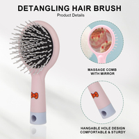 Vente en gros Nettoyage du visage Microfibre Noeud papillon Bandeau Bracelet Démêlant Brosse à cheveux avec miroir Ensemble pour femmes Accessoires de cheveux