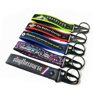Custom Printed Logo Car With Metal Eagle Hook Personalized Short Carabiner Strap Keychain - Product Image 1