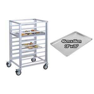 Estantería de aluminio Cocina Restaurante Cafetería Pizzería Hoja comercial Bun Pan Estante Bandeja para hornear Carro Carrito de panadería - Product Image 1