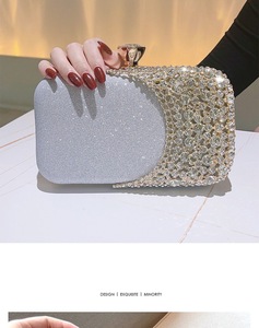 Nouveau 2024 Sac de Soirée de Luxe pour Femme, Pochette Cosmétique Carrée à Diamants Étincelants pour Rouge à Lèvres - Product Image 5