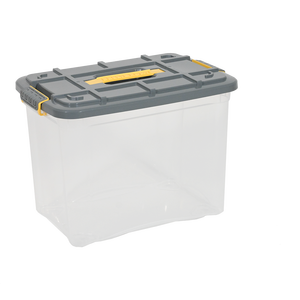 <b>Storage</b> <b>Box</b> Solid Handle 18 L PP <b>Material</b> Injection-Molded with Lid 370x255x265mm - Product Image 4