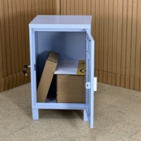 Boîte aux lettres extérieure autoportante en métal, étanche, minimaliste, bleue, grande, pour colis, style japonais, pour jardin