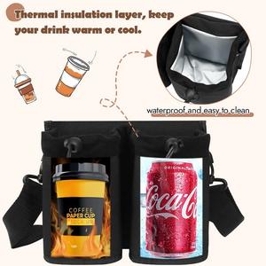 Bolsa de viaje con aislamiento térmico multifuncional personalizada para bebidas, soporte para equipaje, portavasos con correa ajustable para el hombro - Product Image 2