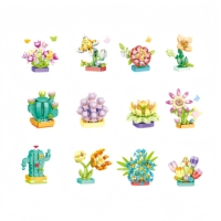 XINGLE Colección Botánica, Set Educativo de Bloques de Construcción de Plástico ABS 12 en 1, Plantas Suculentas en Maceta, Escala 1:48, Unisex