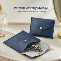 Sacs à bijoux personnalisés avec logo, pochettes de luxe en similicuir PU pour bracelets, pochettes à bijoux avec bouton, emballage pour bagues