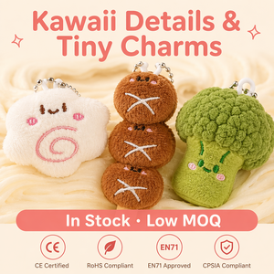Lot de 8 porte-clés en peluche Kawaii sur le thème de la nourriture : Gâteau de poisson, Boulette de viande, Saucisse, Brocoli, Champignon – Breloques anti-stress pour anniversaire et accessoires de sac - Product Image 4