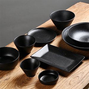 Bộ Đồ Dùng Nhà Bếp Màu Đen Thiết Kế Theo Yêu Cầu Matt Co Rút Màu Đen Dot Glaze Bộ Đồ Ăn Màu Đen - Product Image 5