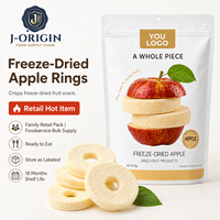 Anneaux de pommes lyophilisées, collation de fruits naturels, chips de pommes prêtes à consommer, durée de conservation de 18 mois, OEM, marque privée, approvisionnement en vrac