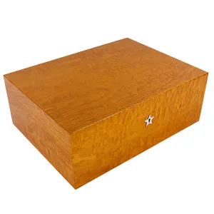 Humidor de puros hecho a mano personalizado 2023, fabricante de cajas de puros de madera, gabinete, caja de puros de laca de Piano español