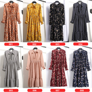 <span class=keywords><strong>Vestido</strong></span> de oficina de <span class=keywords><strong>lunares</strong></span> para mujer, Vestidos negros coreanos de <span class=keywords><strong>lunares</strong></span> Vintage de primavera 2021, Midi Floral de manga larga - Product Image 3