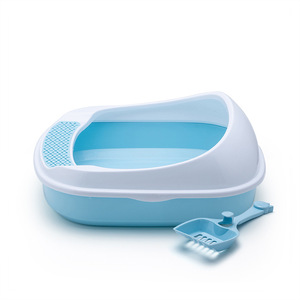 Bac à litière pour chat en résine PP, à bords ouverts, facile à nettoyer, portable, auto-nettoyant, pour l'apprentissage de la propreté - Product Image 3