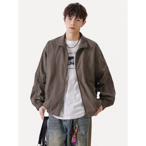 เสื้อแจ็คเก็ตบลูซองสไตล์วินเทจสำหรับผู้ชาย คอตั้ง ดีไซน์เท่ห์แบบเรเบล ชิค  ใช้งานได้หลากหลาย เหมาะสำหรับฤดูหนาว เสื้อคลุมลำลองสำหรับผู้ชาย ดีไซน์เรียบหรู - Product Image 1