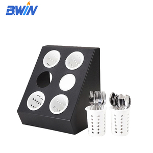 Cilindro bianco porta posate in plastica forata casa cucina Organizer per stoviglie - Product Image 3