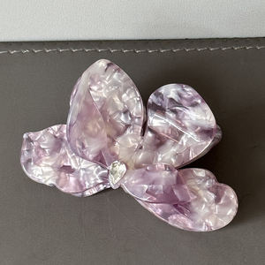 Pinza de pelo femenina templada con diamante, nuevo clip de agarre de tiburón tridimensional de ciruela triangular de acetato con <span class=keywords><strong>delicadeza</strong></span> de vacaciones - Product Image 5