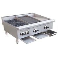 Série de plaques de cuisson au gaz commerciales à poser sur comptoir, avec gril barbecue, équipement de cuisson professionnel