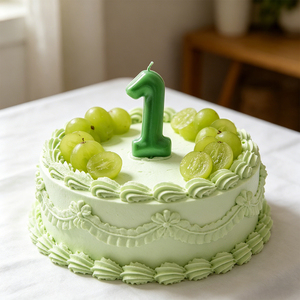 Candela Party Love Numero 1 Verde 6cm Candele di Compleanno adatte a persone sensibili - Product Image 4