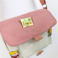 Tas Bahu Selempang Gaya Harajuku Jepang Korea Antik Tas Kasual Kecil Desain Lembut Lucu untuk Pelajar Perempuan