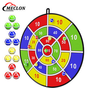 لوحة رمي السهام من اللباد المتين للأولاد والبنات دون سن 3 سنوات مع 12 كرة لاصقة، 14 بوصة للاستخدام الخارجي - Product Image 1