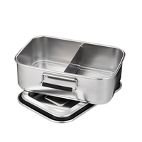 Boîte à lunch en acier inoxydable personnalisée avec logo et couleur, boîte à bento avec couvercle verrouillable, vente en gros