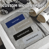 Étiquettes de vêtements personnalisées, lavables, imprimées, avec logo tendance, tissées à la machine, en damassé, pour vêtements