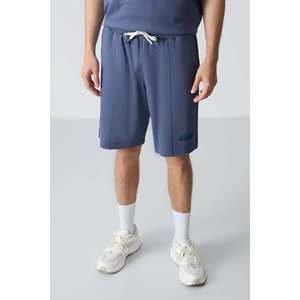 Ensemble de shorts basiques pour hommes en coton épais, doux et texturé, coupe oversize - 85259 - Huile/pétrole - Product Image 3