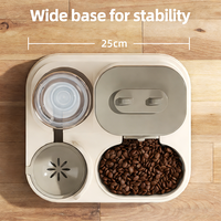 Distributeur automatique d'eau et de nourriture 2-en-1 pour animaux de compagnie, bol anti-renversement pour chat et chien, bol intégré pour boire et manger pour animaux de compagnie