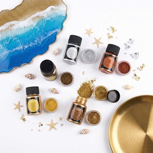 LEQU Set de Pigmentos Metálicos en Polvo, 6 Colores: Cobre, Oro, Plata, Bronce, Champán Dorado, para Manualidades con Resina y Arte de Uñas - Product Image 2