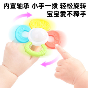 Jouet de dentition en forme de fleur avec anneaux rotatifs pour bébés de 0 à 24 mois, matériau en silicone PP, design unisexe - Product Image 3