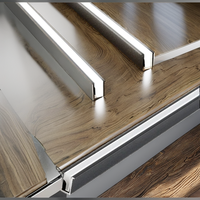 Barre lumineuse invisible ultra mince en alliage d'aluminium noir de 8x8mm intégrée sous le canal de LED d'éclairage caché d'armoire