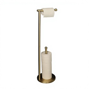 Soporte de pañuelos de Metal dorado, soporte de pañuelos decorativo hecho a mano de tamaño alto, soporte de papel higiénico de Metal de acero inoxidable, inodoro - Product Image 1