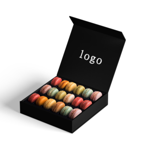 Tùy Chỉnh Macaron Bao Bì Kẹo Cupcake Pastry Giấy Hộp Đen Macaron Hộp Phân Hủy Sinh Học - Product Image 1