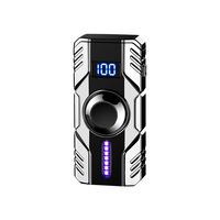 Briquet LED à commande vocale, rotatif, avec affichage du niveau de batterie, coupe-vent, électrique, avec gaz butane