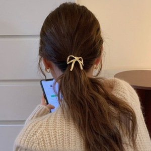 High-end sense of Japanese and Korean metal bow hair ring rubber band <b>light</b> luxury temperament head <b>rope</b> design sense of hair - Product Image 3