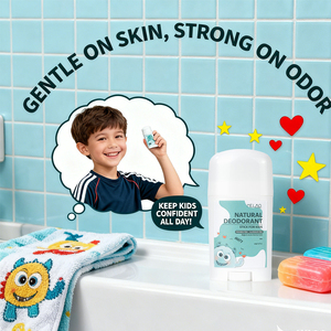 Desodorante en Barra para Niños con Logotipo Personalizado, Sin Bicarbonato de Sodio ni Aluminio, Protección de 24 Horas, Desodorante para Piel Sensible para Niños - Product Image 1