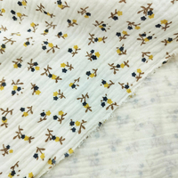 Vente chaude petites fleurs mignonnes impression mousseline Double gaze crêpe 100% coton tissu pour pyjamas de bébé