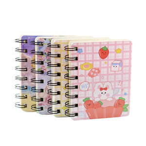 Karikatür A7 Spiral defter ile sevimli hayvan yağlıboya Mini kapak yüksek değerli kağıt malzeme öğrenci cep not defteri toptan - Product Image 5