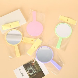 Portable Handheld Makeup <b>Mirror</b> Round <b>Plastic</b> Handle Silver <b>Mirror</b> Multi Size Beauty Salon Cosmetic Use - Product Image 2