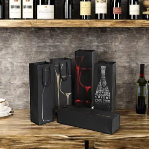 Cheap Competitive Price Kraft Paper Packaging Gift Drink Wine Shipping Boxes With Handle Gold Beer Rigid Boxes And Bag