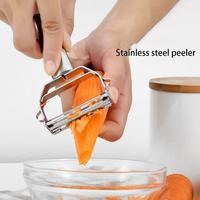 Top Private Label Groothandel Dunschiller Roestvrij Staal Keuken Accessoires Gereedschap Metalen Mes Groente Schraper Rasp Fruit Dunschiller