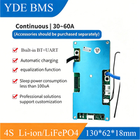 YDE 12V NMC y LFP 4S Smart BMS 40A-200A con UART/RS485/CAN para Bicicletas Eléctricas/Scooters