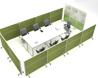Mur de séparation de pièces portable pliante, partition de bureau mobile