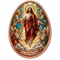 Médaille de Noël 3D en cuivre fin 999 de 5 oz, représentant Jésus en forme d'œuf, avec relief haut et finition UV anti-décoloration, représentant le Scène de la Nativité