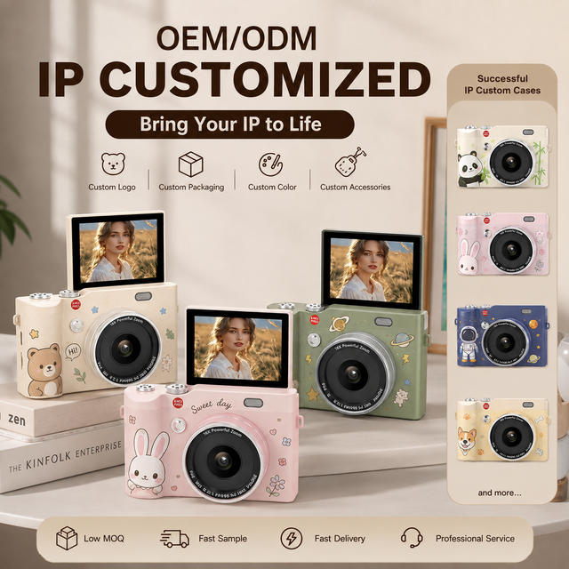 IP Customized 4K Digital Camera 180 for Screen 16X Zoom Auto for Vlogging Camera OEM ODM Private Label up 64GB Memory Card