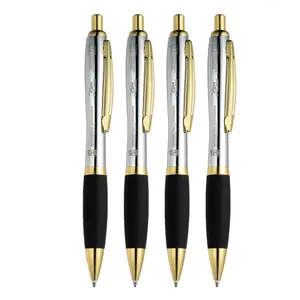 Kunden spezifischer Werbe stift Geschenk werbung Kugelschreiber Kunststoff glatte Kugelschreiber mit Goldclip