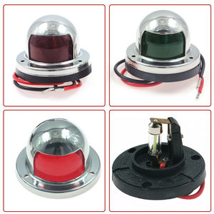 Feux de navigation pour bateaux en acier inoxydable rouge et vert avec câble pour usage maritime - Product Image 4