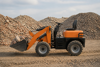 Mini Loader Listrik Depan dengan Sekop Depan, Wheel Loader Listrik 4WD Bertenaga Baterai