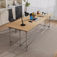 Escritorio de Oficina Comercial de Diseño Bauhaus con Eje Óptico, Tablero Marino de Abedul, Mesa Larga para Estudio, Banco de Trabajo para Reuniones
