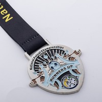 Médailles de sport personnalisées en émail souple or et argent pour marathon et natation, fabricant de médailles métalliques avec conception gratuite