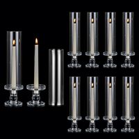 Portavelas de cristal tipo huracán, portavelas de cristal a prueba de viento, pantalla de cristal para velas sin base, chimenea de cristal para velas Elite